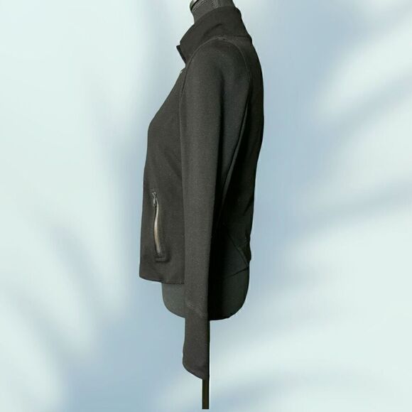 EILEEN FISHER women’s black ponte moto zipper jacket - Picture 2 of 7